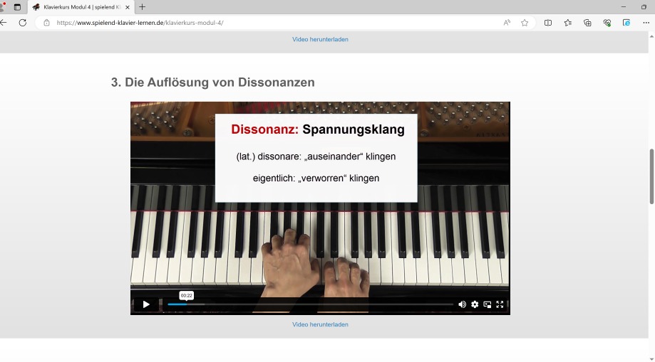 Dissonanzen auflösen Klavier